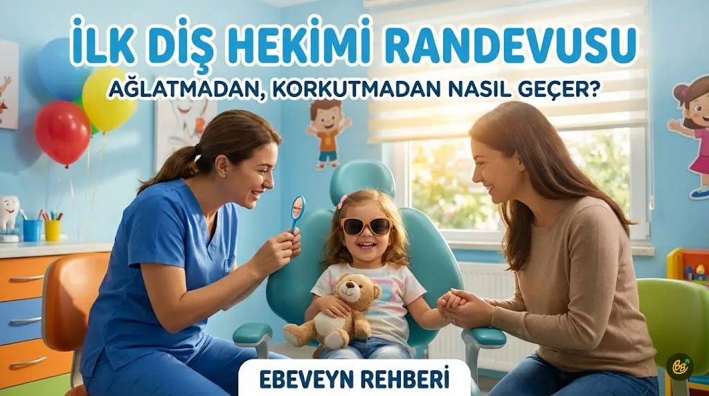 Çocuklarda ilk diş hekimi randevusu için ebeveyn rehberi kapak görseli - Parent's guide for the first dentist appointment in children cover image - Руководство для родителей по первому визиту к стоматологу для детей