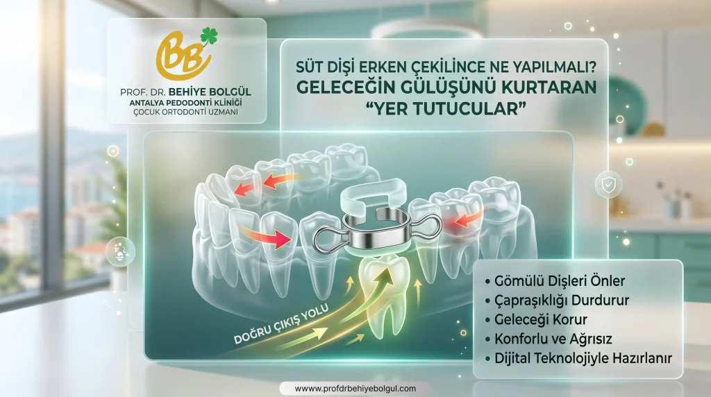 Çocuklarda süt dişi kaybı sonrası yer tutucu aparey uygulaması - Application of space maintainer appliance after primary tooth loss in children - Применение аппарата для сохранения места после потери молочного зуба у детей